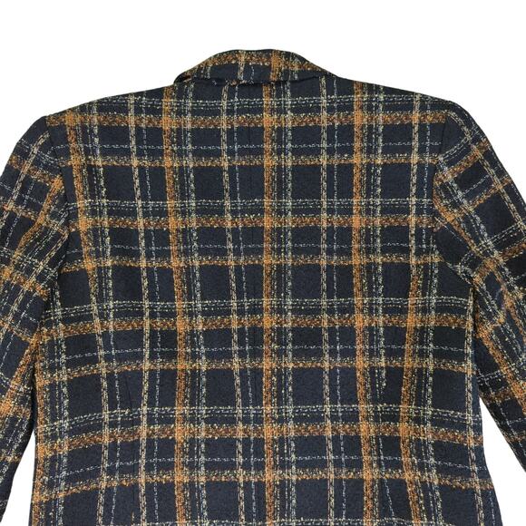 Vintage Norton Mcnaughton Tweed Blazer Jacket Two Button Black Brown Women's 8P - Picture 5 of 9